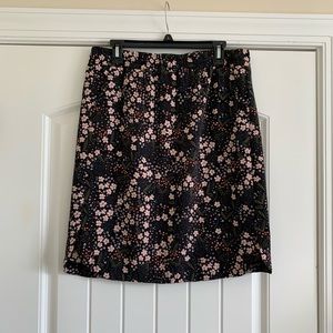Loft black floral skirt. Size large. Great condition. Elastic waist